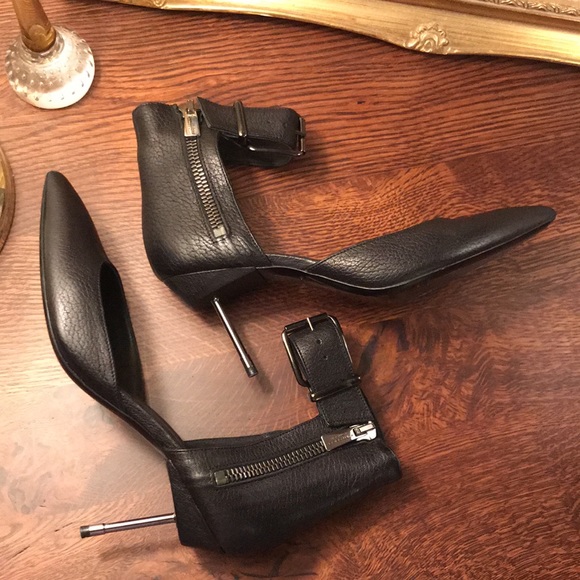 Kurt Geiger London Black Pebbled Leather Cigarette Heels NWT Size 37 - Picture 4 of 17